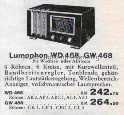 WD468; Lumophon, Bruckner & (ID = 2817395) Radio