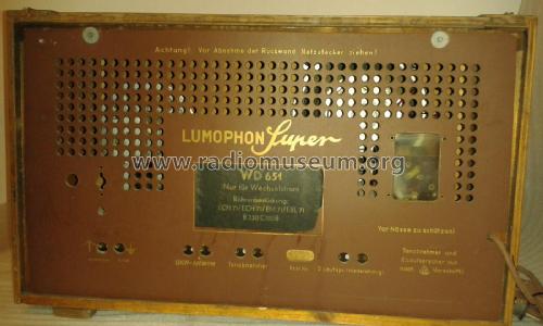 WD651; Lumophon, Bruckner & (ID = 2438417) Radio