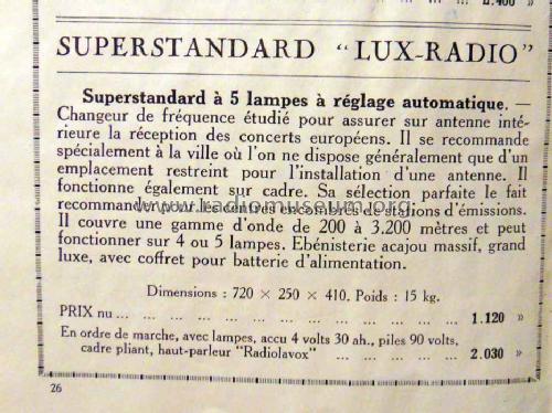 Superstandard ; Lux Radio, Société G (ID = 1788439) Radio