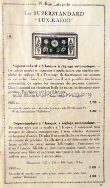 Superstandard ; Lux Radio, Société G (ID = 1788445) Radio