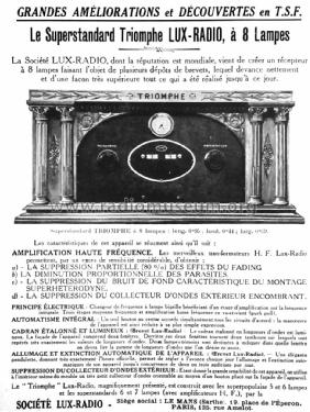 Superstandard Triomphe ; Lux Radio, Société G (ID = 1672063) Radio