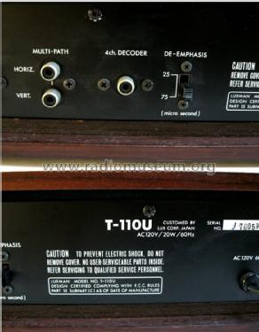 Ultimate High Fidelity Stereo Component T-110U; Luxman, Lux Corp.; (ID = 1225580) Radio