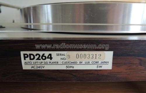 Auto Lift-Up D.D. Direct Drive Player System PD264; Luxman, Lux Corp.; (ID = 2617558) Sonido-V