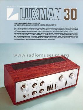 Solid State Stereo Integrated Amplifier L-30; Luxman, Lux Corp.; (ID = 1871561) Verst/Mix