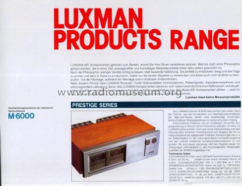 M-6000; Luxman, Lux Corp.; (ID = 1871517) Ampl/Mixer