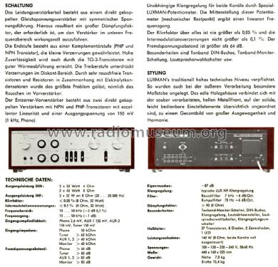 Solid State Stereo Integrated Amplifier L-30; Luxman, Lux Corp.; (ID = 2396936) Verst/Mix