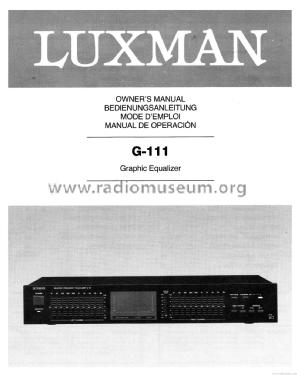 Stereo Graphic Equalizer G-111; Luxman, Lux Corp.; (ID = 1871342) Ampl/Mixer