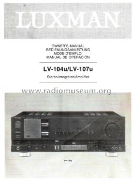 Stereo Integrated Amplifier LV-104U; Luxman, Lux Corp.; (ID = 1912268) Ampl/Mixer