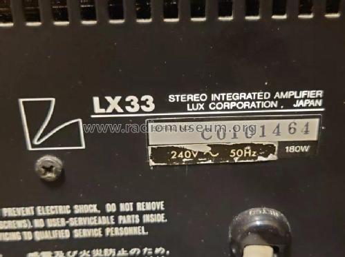 Stereo Integrated Amplifier LX33; Luxman, Lux Corp.; (ID = 3100550) Ampl/Mixer