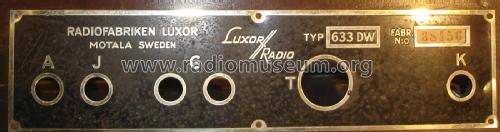 633DW; Luxor Radio AB; (ID = 2634739) Radio