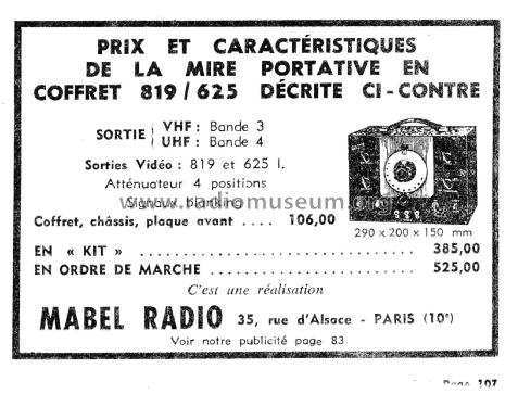 Mire électronique VM65; Mabel Radio, Paris (ID = 2997833) Equipment