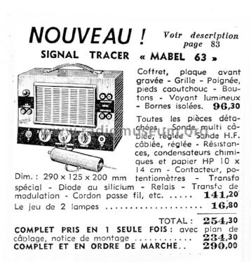 Signal Tracer Mabel 63; Mabel Electronique; (ID = 2741380) Equipment