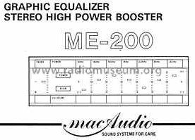 Graphic Equalizer Stereo High Power Booster ME-200; Mac Audio Electronic (ID = 794599) Ampl/Mixer