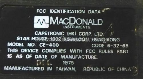 8 Transistor Superheterodyne Transceiver CE-400; MacDonald (ID = 1875587) Commercial TRX