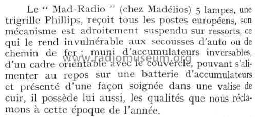 Poste Valise Mad-Radio ; Madélios, Mad-Radio; (ID = 1885648) Radio