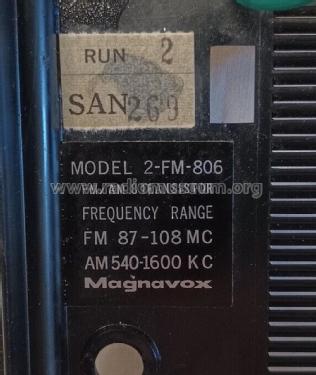 FM-AM Power Transistor 2-FM-806 ; Magnavox Co., (ID = 2957863) Radio