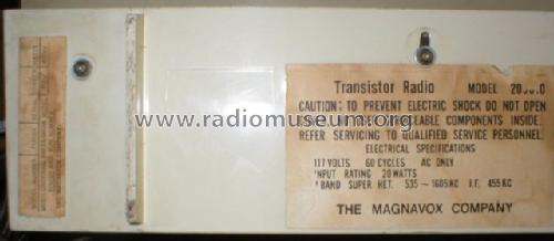 Transistor Radio 20C010; Magnavox Co., (ID = 1514433) Radio