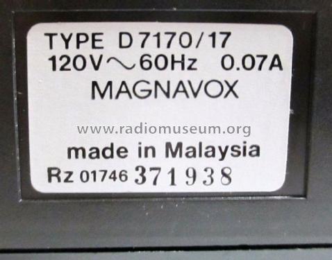 Radio Cassette Recorder D7170 /17; Philips Magnavox (ID = 2174341) Radio