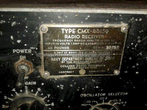 Radio Receiver CMX-46159 - TCS-12; Magnavox Co., (ID = 1457543) Mil Re