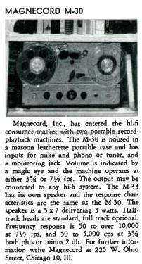 M-33 ; Magnecord, Inc. (ID = 1802584) Reg-Riprod