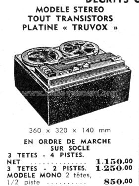 Adaptateur d'enregistrement stéréophonique à transistors Ch= Truvox; Magnétic-France; (ID = 2998168) R-Player