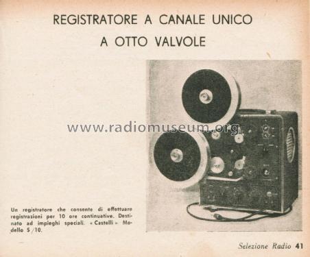 Registratore a Filo, a Nastro e a Disco S10; Magnetofoni Castelli (ID = 2859459) R-Player