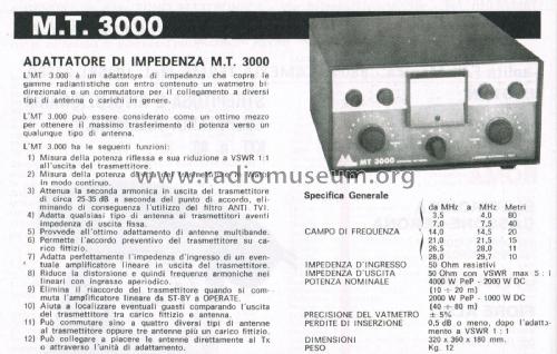 Adattatore di Impedenza M.T. 3000; Magnum Electronic; (ID = 2740227) Amateur-D