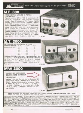 Wattmetro Direzionale - Commutatore d'Antenna M.W. 2000; Magnum Electronic; (ID = 2791872) Equipment