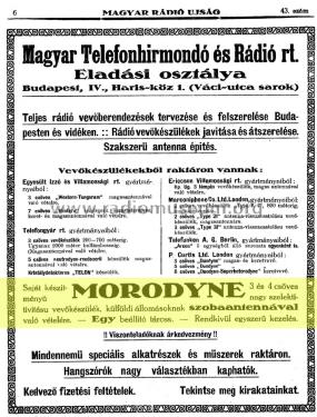 Morodyne 4 tube 4 tube; Magyar (ID = 2242297) Radio