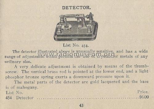 Detector No. 454; Manhattan Electrical (ID = 1978812) Radio part