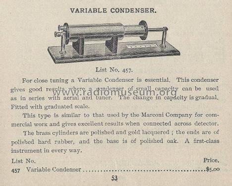 Variable Condenser No. 457; Manhattan Electrical (ID = 1978859) Bauteil