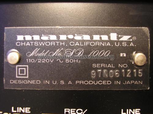 Stereo Cassette Deck SD-1000; Marantz Sound United (ID = 1979343) Enrég.-R