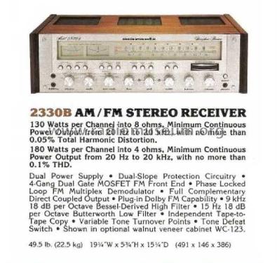 Stereophonic Receiver Model 2330B; Marantz Sound United (ID = 1814174) Radio