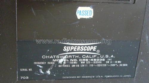 Superscope - Matrix Stereo - 3 Band Stereo Cassette Recorder CRS-4503S ; Superscope, Geneva (ID = 1840485) Radio