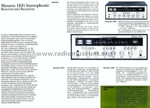 Stereophonic Receiver 2270; Marantz Sound United (ID = 2803601) Radio