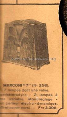 Marconi 7 256; Marconi marque, Cie. (ID = 1990210) Radio