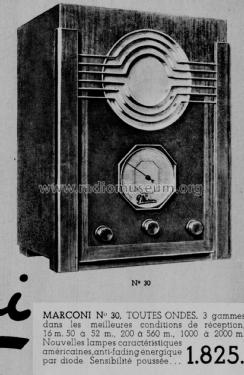 30 Ch= 435; Marconi marque, Cie. (ID = 2722224) Radio