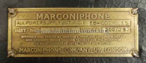 All-Power Unit A.C.1; Marconi Co. (ID = 2606349) Aliment.