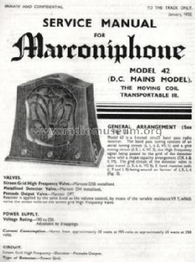 Marconiphone 42 DC; Marconi Co. (ID = 1067064) Radio