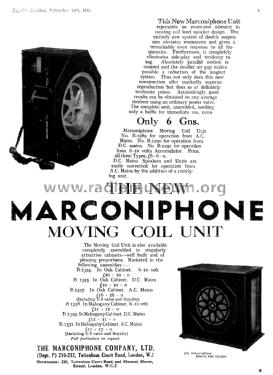 Marconiphone Moving Coil Unit B.1289, B.1290, B.1291; Marconi Co. (ID = 2679857) Speaker-P