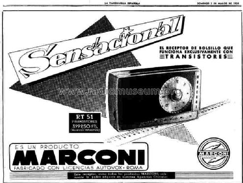 Transistor 7 RT-51; Marconi Española S.A (ID = 615491) Radio