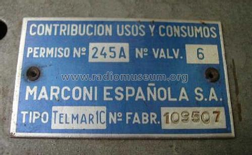 Telmar 1-C; Marconi Española S.A (ID = 616978) Car Radio