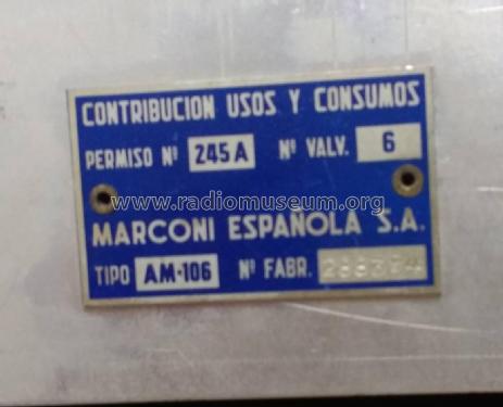 AM-106; Marconi Española S.A (ID = 2731718) Radio