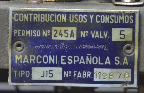 J-15; Marconi Española S.A (ID = 1914458) Radio