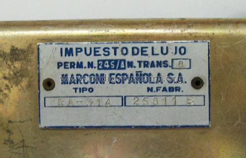 RA-314; Marconi Española S.A (ID = 1738535) Car Radio