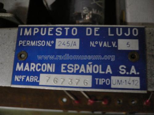 UM-1412; Marconi Española S.A (ID = 1700771) Radio