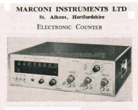 Electronic Counter TF 2401; Marconi Scientific (ID = 2782185) Equipment