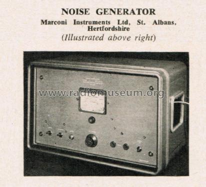 Noise Generator TF1301; Marconi Instruments, (ID = 2668714) Equipment