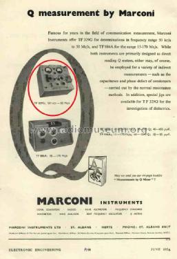 Q Meter TF 329G; Marconi Instruments, (ID = 3018223) Equipment