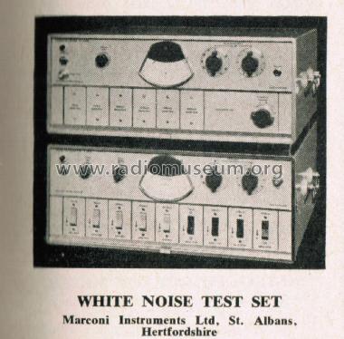 White Noise Test Set OA 2090; Marconi Instruments, (ID = 2632802) Equipment